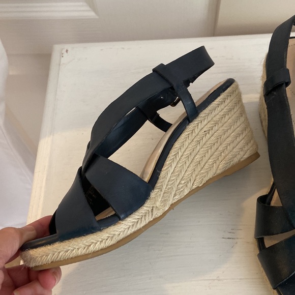 Lands end Black wedge sandals - Picture 3 of 10